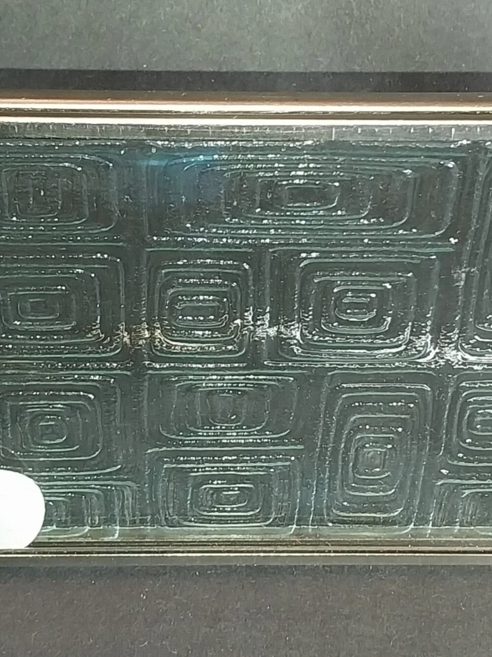 VINTAGE GLASS STANDING PICTURE METAL FRAME TEXTURE GEOMETRIC PRIVACY GLASS